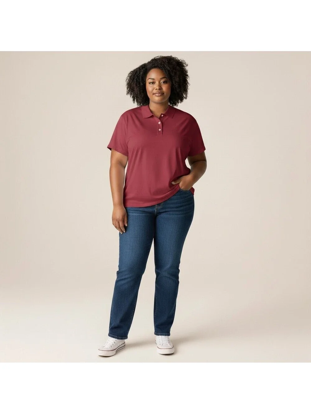 Nike Activewear Polo Shirt Women 2XL Red Button Collared Short Sleeve Dri Fit